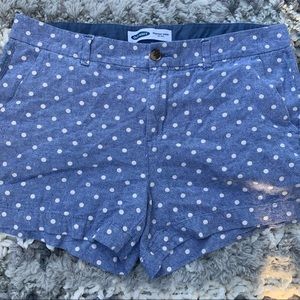 Old Navy SZ 14 Everyday Mid-rise Blue and White Polka Dot shorts